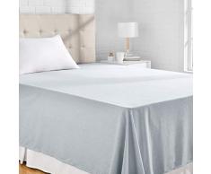 AmazonBasics Bettlaken, Mikrofaser, melierter Stoff, 180 x 260 + 10 cm - Denim Wash