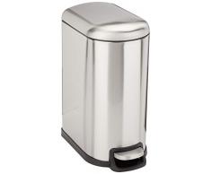 AmazonBasics – Rechteckiger, sanft schließender Mülleimer für schmale Räume, 10 l