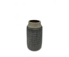 Moycor Relieve Vase Tian Relief Klein C, Keramik, Grau, 16 x 16 x 29 cm
