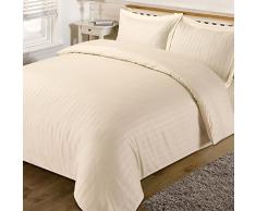 Dreamscene hübschen Satin Streifen Bettwäsche Set, creme, Double