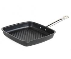 Russell Hobbs BW05469B Grillpfanne Karbonstahl 26cm, hochwertiges, voreingebranntes Karbonstahl, geeignet für alle Herdarten, schwarz