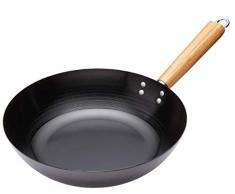 Kitchen Craft Pure Oriental Wok aus Carbonstahl mit Holzgriff und Antihaftbeschichtung, 30 cm