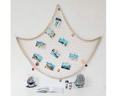 SUNREEK Dekoratives Fischernetz, Dekoration, mediterraner Ozean, Pirat, Strand, Party-Dekoration 1m x 2m beige