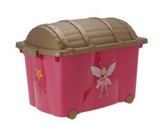 zeitzone Spielzeugkiste Prinzessin Schatzkiste mit Deckel Truhe 60x40cm