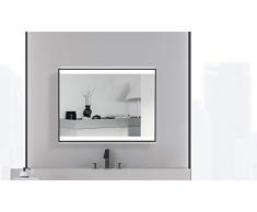 Talos Black Shine Badezimmerspiegel, Matt Schwarz, 80 x 60 cm