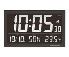 TFA Dostmann Digitale XL-Funkuhr, Wanduhr, mit Temperatur, 24h Anzeige, groß, schwarz, 60.4505
