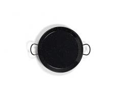 La Valenciana 10 cm, emaillierter Edelstahl Pfanne aus Spanien, Paella Schüssel, Hocker, schwarz, 42 cm