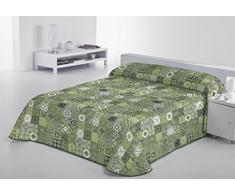 SABANALIA Rustik Tagesdecke fein Dekorativ Bett, Grün, 90 – 180 x 280 cm
