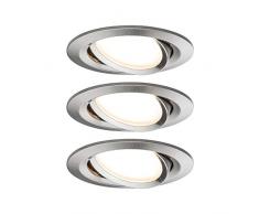 Paulmann Leuchten Paulmann 93939 SmartHome LED Coin Einbaustrahler 3x5,5W Deckenspot Tunable White schwenkbar Steuerung per App via Bluetooth Einbauleuchte, Aluminium, 5.5 W, Eisen gebürstet