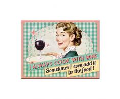 Nostalgic-Art 14280 Say it 50s - Cook With Wine, Magnet 8x6 cm