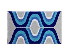 Grund KARIM RASHID Exklusiver Designer Badteppich 100% Polyacryl, ultra soft, rutschfest, ÖKO-TEX-zertifiziert, 5 Jahre Garantie, KARIM 18, Badematte 70x120 cm, blau