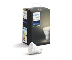 Philips Hue White GU10 LED 1-er Spot, dimmbar, warmweißes Licht,steuerbar via App, kompatibel mit Amazon Alexa & Philips Hue Wireless Dimming Schalter, komfortabel dimmen ohne Installation