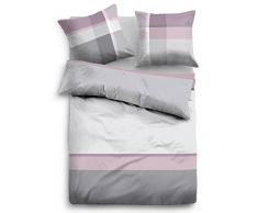 TOM TAILOR 0009821 Flanell-Flash Bettwäsche Garnitur mit Kopfkissenbezug (Baumwolle) 1x 155x220 cm + 1x 80x80 cm, Rose