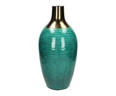 Vase - Steingut - Petrol - 20x20x43cm