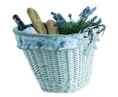 Fahrradkorb, Korb für EIN Fahrrad, Retro Fahrrad Korb, Vintage Stil Weide Korb mit Kunstleder Riemen 35 cm, Weidentransporter für EIN Fahrrad