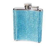 Oggi Glitter and Glitz Flachmann, Edelstahl blau