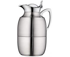 alfi 0592.205.100 Isolierkanne Juwel, Edelstahl mattiert 1,0 l, 12 Stunden heiß, 24 Stunden kalt