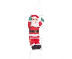 The Christmas Workshop 87730, Weihnachtsdekoration zum Aufhängen, der Weihnachtsmann klettert eine Strickleiter hinauf, 60 cm, rot/weiß