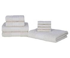 Dreamscene Luxus Handtuch Weich Bale Geschenk-Set, Baumwolle, Cremefarben, 9-tlg.