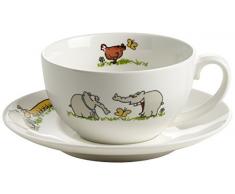 Otto by Ritzenhoff AG OW-0007 Kaffeetasse mit Untertasse, Ottifanten, Otto Waalkes, Porzellan, 180 ml