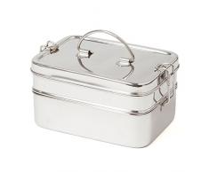 ECO Brotbox | Brotbox XL Double | Brotdose aus Edelstahl mit 2 Lagen | 1900 ml