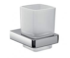 Emco Trend Glashalter, Badzubehör, Kristallglas satiniert/Chrom, Zahnbürstenhalter, Badaccessoires, 022000100, Grau