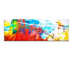 Panoramabild auf Leinwand und Keilrahmen 150x50cm Malerei abstrakt bunt