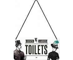 Nostalgic-Art 28014 Achtung - Toilet | Blechschild | HÃ¤ngeschild | TÃ¼rschild | inkl. Kordel, 10x20 cm