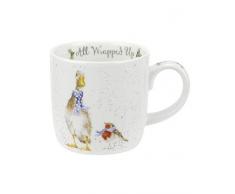 Portmeirion Home & Gifts All Wrapped Up Tasse, Knochenporzellan, Mehrfarbig, 8.5 x 12 x 8 cm