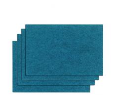 Kela 12322, Tisch-Set Alia 4tlg, Filz, 45 x 30 x 0,4 cm, Petrol
