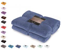 DecoKing 32091 Kuscheldecke 150x200 cm Indigoblau Decke Microfaser Wohndecke Tagesdecke Fleece weich sanft kuschelig skandinavischer Stil dunkelblau Henry