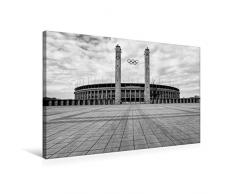 Calvendo Premium Textil-Leinwand 75 cm x 50 cm quer, Olympiastadion | Wandbild, Bild auf Keilrahmen, Fertigbild auf echter Leinwand, Leinwanddruck Orte Orte