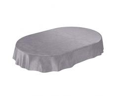 ANRO Wachstuchtischdecke Wachstuch Wachstischdecke Tischdecke Beton Grau Uni Urban Oval 240x140cm
