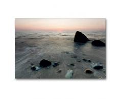 Premium Textil-Leinwand 90 x 60 cm Quer-Format Strand bei Katharinenhof- Sonnenaufgang | Wandbild, HD-Bild auf Keilrahmen, Fertigbild auf hochwertigem Vlies, Leinwanddruck von JÃ¶rn Schulz