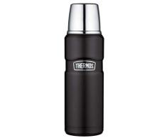 Thermos Isolierflasche Stainl. King schwarz 0, 47l Isolierkanne, Thermoskanne, Kaffeekanne, Teekanne, Edelstahl, Mat Black 0,47 l