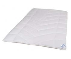 Traumnacht 5-Star Mono Ganzjahresdecke, ideale Übergangsbettdecke, aus reinem Baumwoll-Satin, 135 x 200 cm, waschbar, weiß