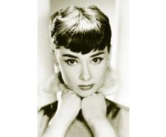 1art1 Empire Merchandising 213242 Hepburn, Audrey Sepia FilmMaxi-Poster, Druck, Poster Kino Movie schwarz-weiß Foto Größe 61 x 91,5 cm