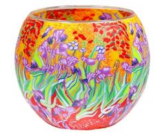 Himmlische Düfte Geschenkartikel GmbH Lilies Windlicht, Glas, Bunt, 11 x 11 x 9 cm