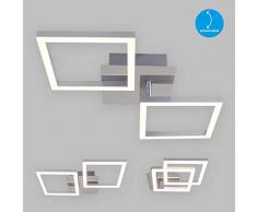 Briloner Leuchten LED Deckenleuchte drehbar, 16 Watt, 1.200 Lumen, 3.000 Kelvin, Deckenlampe chrom-silberfarbig, W, 470x226x73mm (LxBxH)