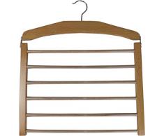 Neusu Platzsparender Hosenbügel - Hochwertige Buchen-Hartholz (1, 6 Hosenstege)