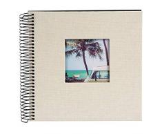 Goldbuch Spiralalbum mit Bildauschnitt, Bella Vista, 20x20 cm, 40 schwarze Seiten, Leinen, Sandgrau, 12 723