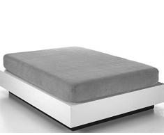 Sabanalia Spannbettlaken, Coralin, verstellbar Bett 105 cm Grau