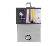 Douceur dIntérieur Panama Vorhang, mit Ösen, Baumwolle, 140 x 240 cm, Keramik, grau, 140x2x240 cm