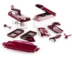 Genius Nicer Dicer Plus inkl. Nicer Twist | Rubin-Rot | 21 Teile | Schneiden | Reiben | Hobeln | Mixen | Würfeln | Obst und Gemüseschneider | Bekannt aus TV | NEU