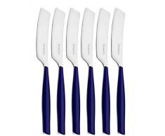 Bugatti glbu-021 F32/6 Glamour Besteckgarnitur, 6 Streichmesser San/Stahl Blau Marin 16 x 20 x 3 cm