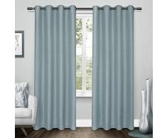 Exclusive Home Vorhänge Tweed Strukturierte Leinen gewebt Blackout Tülle Top Fenster Vorhang Panel, türkis, 52 x 84 Zoll, 2 Stück