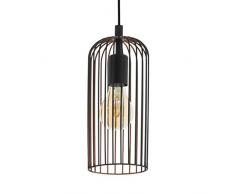 EGLO Pendellampe Roccamena, 1 flammige Vintage Pendelleuchte, Retro Hängelampe aus Stahl, Farbe: schwarz, kupfer, Fassung: E27