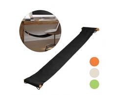 Relaxdays Fußhängematte, verstellbar, Fußstütze Schreibtisch & Büro, Entspannung, Beinhängematte inkl. Halter, schwarz
