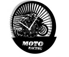 Instant Karma Clocks Wanduhr aus Vinyl für Wand Schallplatten LP 33 Umdrehungen Geschenkidee Vintage Handmade Instant Karma-Corsa Pista Gara-Moto Racing, Leise