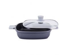TVS ECCELLENTE Servierpfanne Aluguss Induktion, Schwarz, 28cm / eckig